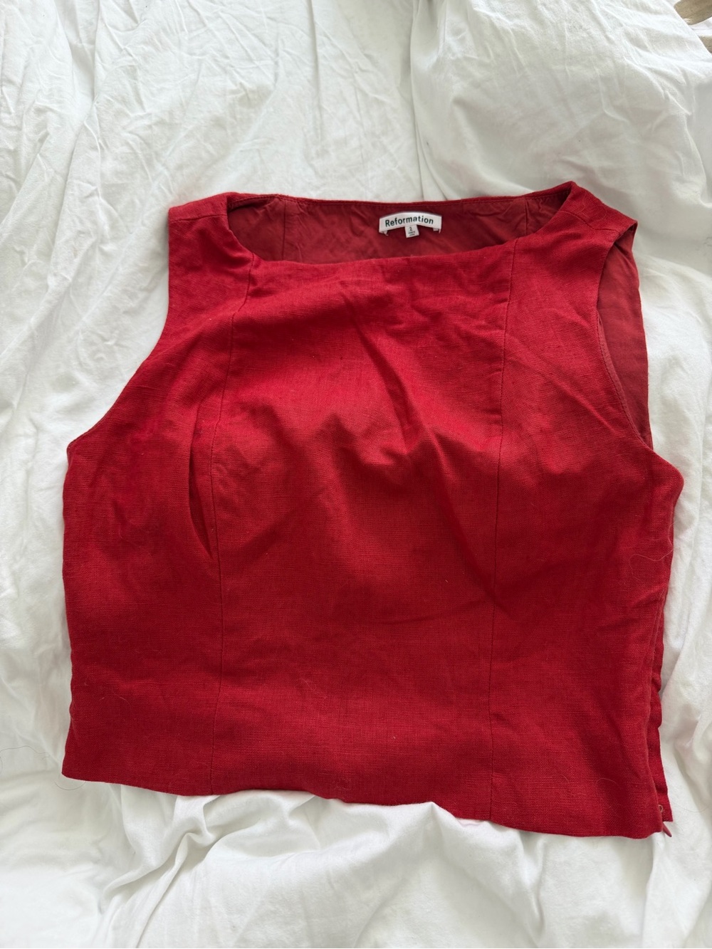 Reformation grace sundried tomato linen Top 2